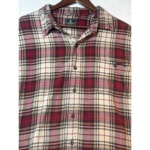 G‎ H. Bass & Co. Men's 2XL Flannel Shirt Button Down Red Plaid Western Warm Gift